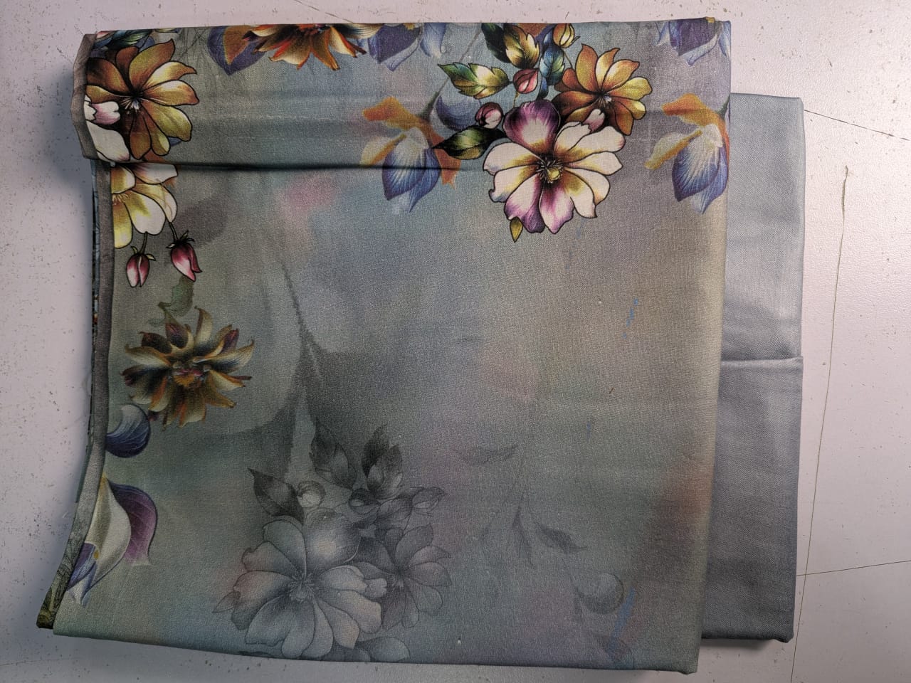 Linen (Turquoise Blue) Print 2p suit - pc-6318