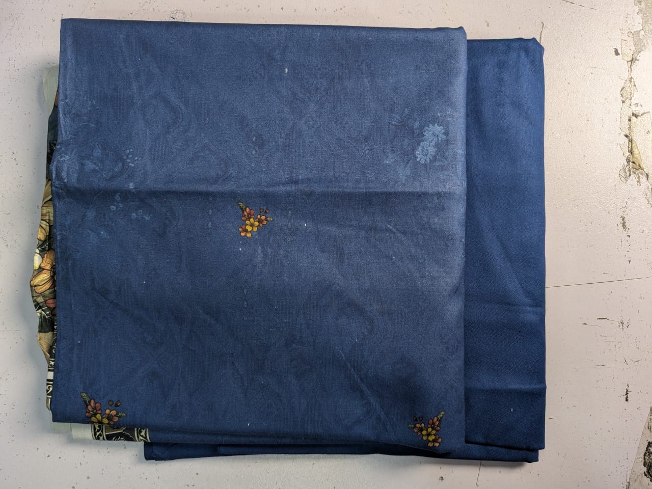 Linen (Turquoise Blue) Print 2p suit - pc-6323