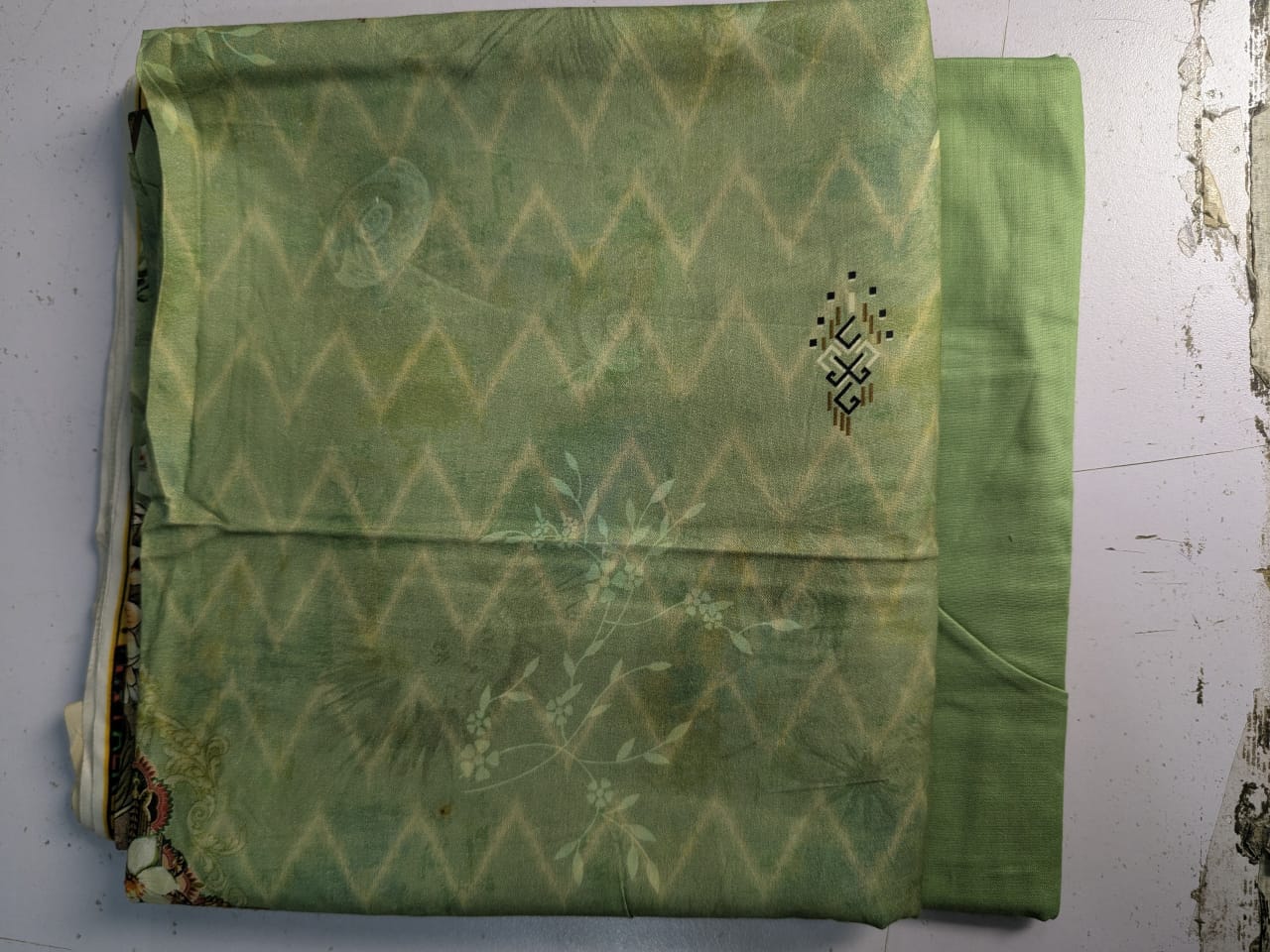 Linen (Turquoise Blue) Print 2p suit - pc-6324