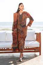 Lawn 3p Suit Allover Shirt Trouser with digital voil lawn dupatta 9521