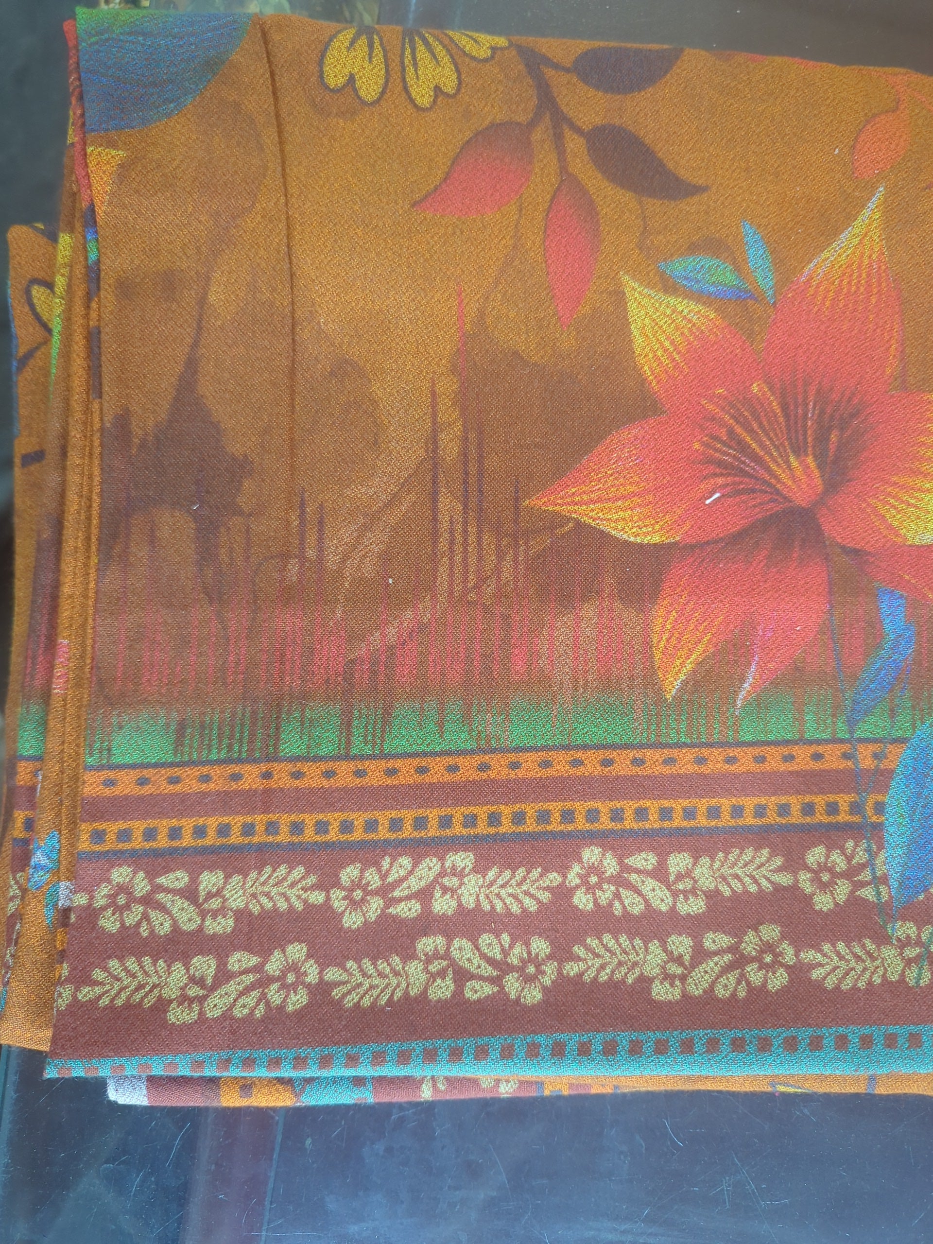 Dhanak fabric with floral pattern  2p suit (Shirt+Dupatta)- pc-7301